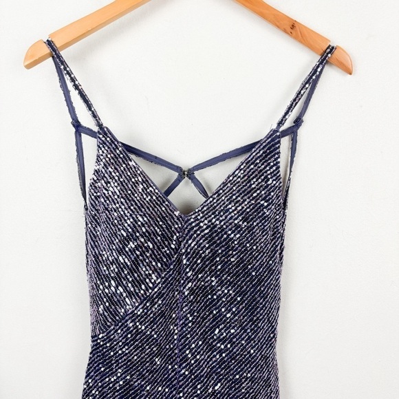 La Femme Sequin Sleeveless Mermaid Evening Prom Dress Sz 8 - Picture 5 of 16